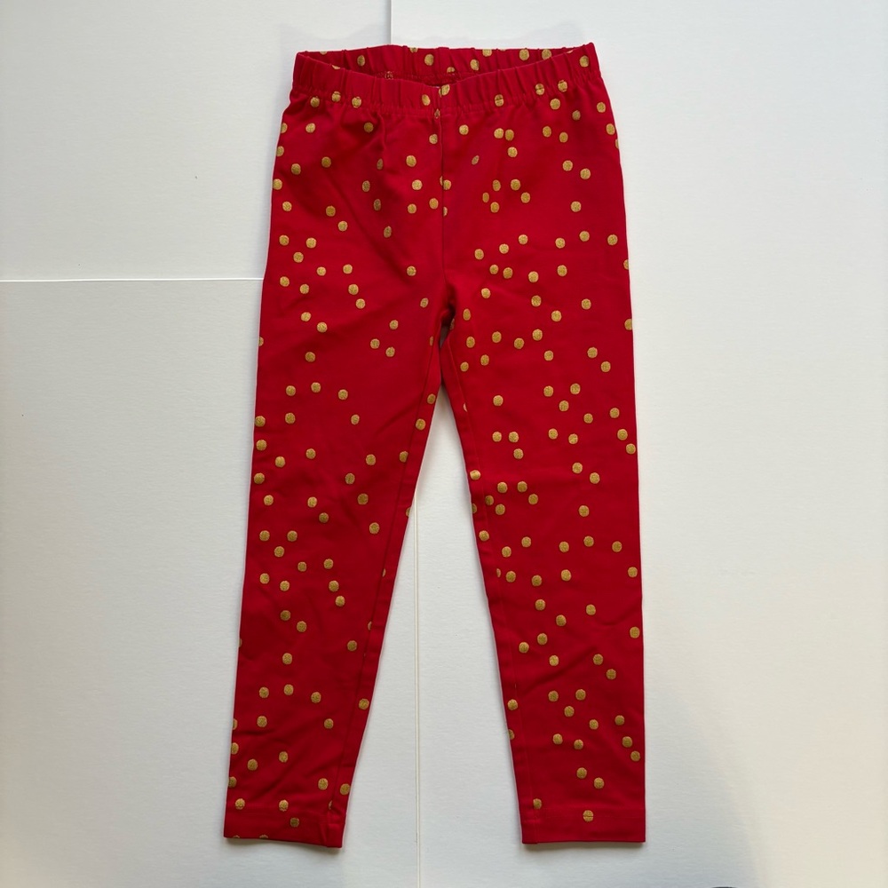 Hanna Andersson Brand new leggings red with gold dots
